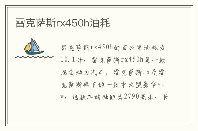 雷克萨斯rx450h油耗